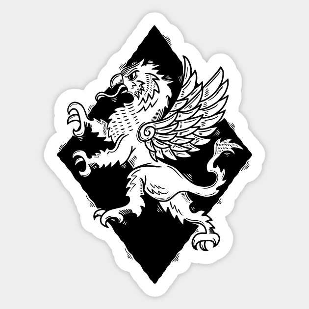 griffin heraldry Sticker by MatthewTaylorWilson